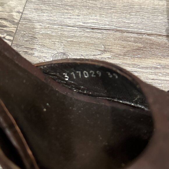 Gucci Brown Guccissima Leather Horsebit D'orsay Peep Toe Pumps Size 39 - Picture 3 of 7